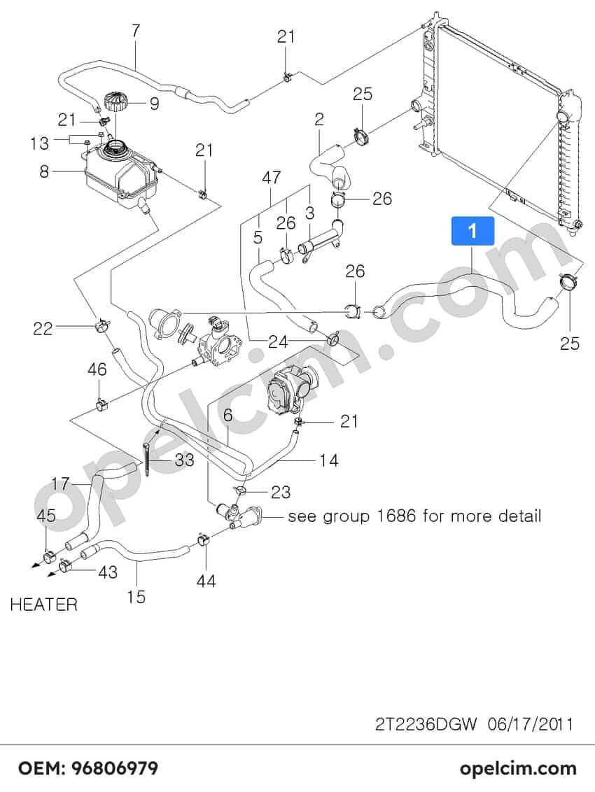 Chevrolet Aveo Radyatör Üst Hortumu T250 YILPAR 96806979