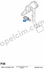 Opel Corsa C Fren Pedal Müşürü GM 4 Fişli 6240289 624033