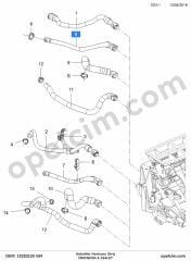 Opel Insignia A Kalorifer Hortumu Giriş 1.6 Turbo (A16LET) GM 1818589