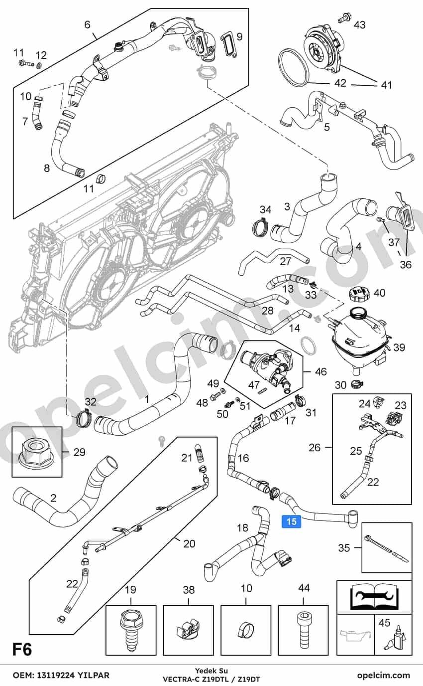 Opel Vectra C Yedek Su Depo Hortumu 1.9 CDTI (Z19DTL Z19DT) YILPAR 1337690