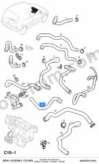 Opel Corsa C Kalorifer Giriş Hortumu (Z12XEP Z14XEP Z10XEP) YILPAR 6818552