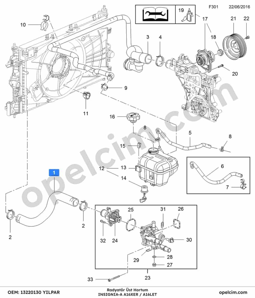 Opel Insignia A Radyatör Üst Hortum 1.6 Ecotec (A16XER A16LET) YILPAR 1337889