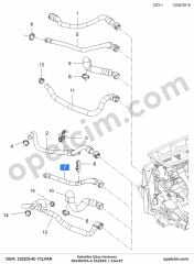 Opel Insignia A Kalorifer Çıkış Hortumu 1.6 Ecotec (A16XER A16LET) YILPAR 1818593