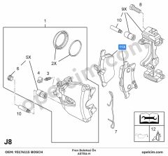Opel Astra H Ön Fren Balatası BOSCH 1605992 1605998 1605080