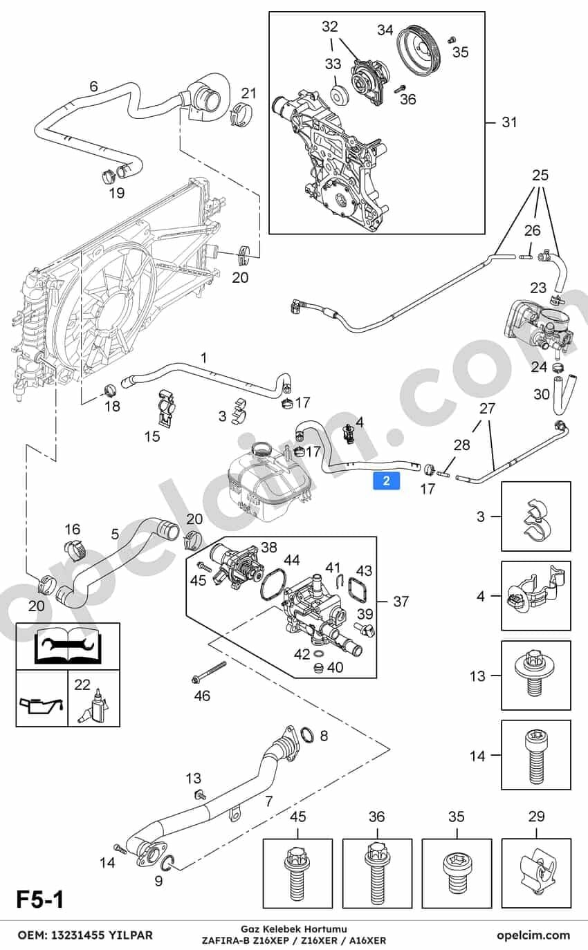 Opel Zafira B Gaz Kelebek Hortumu (Z16XEP A16XER Z16XER) YILPAR 6336150