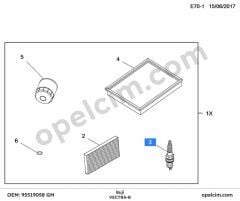 Opel Vectra B Buji Bilumum GM 1214031 1214120
