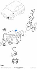 Opel Combo C Sis Far Seti Sis Far Kapağı + Sis Farı BSG 65816003