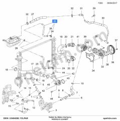 Opel Mokka X Yedek Su Bidon Hortumu 1.4 Turbo (A14NET) YILPAR 13484281