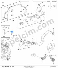 Opel Mokka X Yedek Su Bidon Hortumu 1.6 CDTI (B16DTH) YILPAR 13484282
