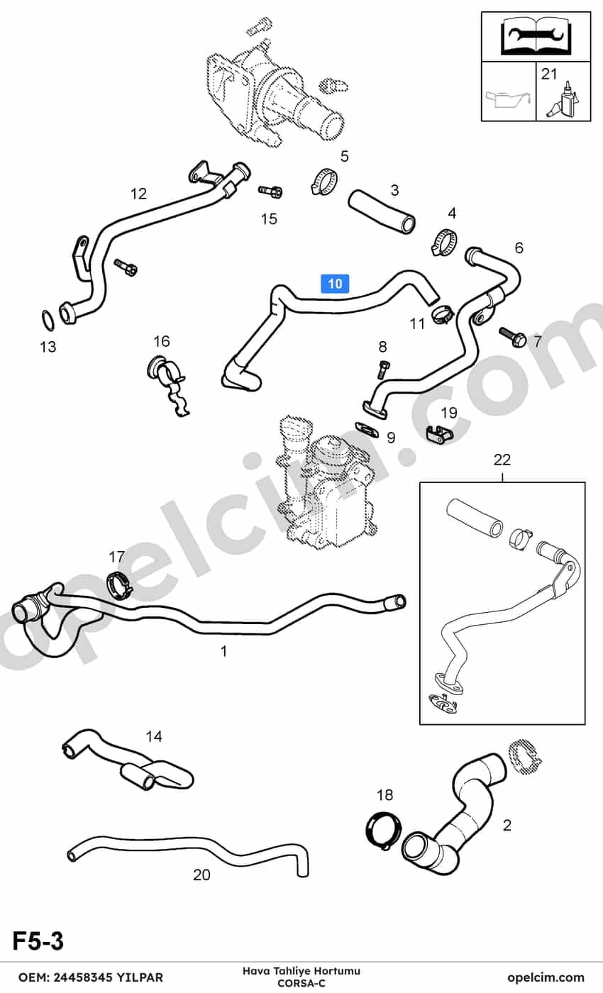 Opel Corsa C Hava Tahliye Hortumu YILPAR 6336108