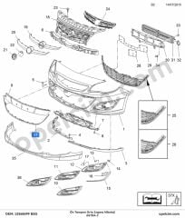 Opel Astra J Ön Tampon Orta Izgara Nikelaji BSG 1322022