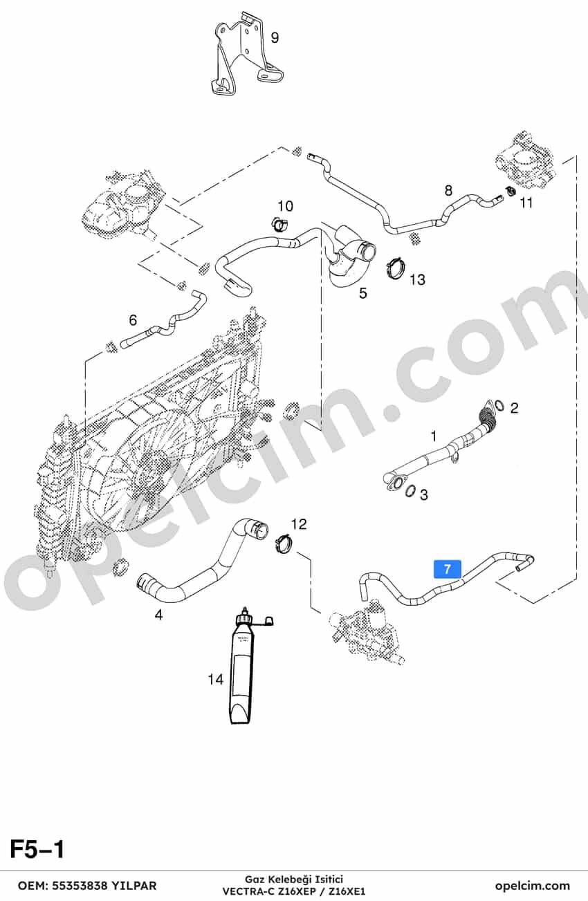 Opel Vectra C Gaz Kelebeği Isıtıcı 1.6 Ecotec (Z16XEP Z16XE1) YILPAR 5825240