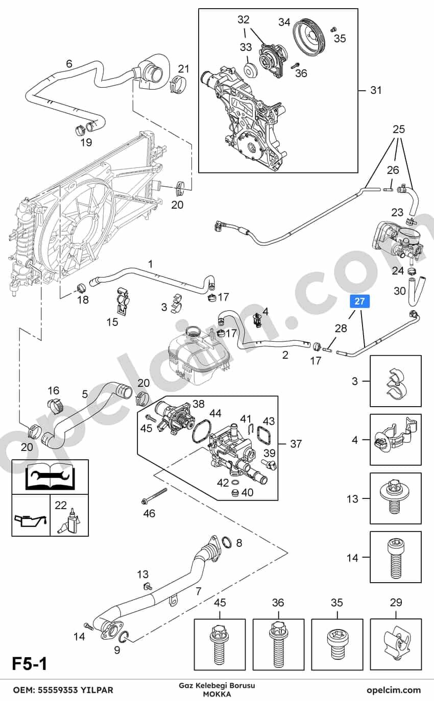 Opel Mokka Gaz Kelebegı Borusu YILPAR 5826485