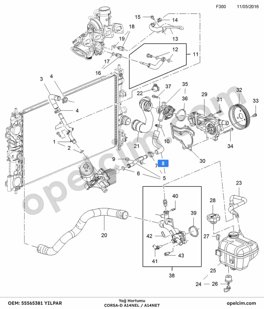 Opel Corsa D Yağ Hortumu 650142 650069 1.4 Turbo (A14NET A14NEL)