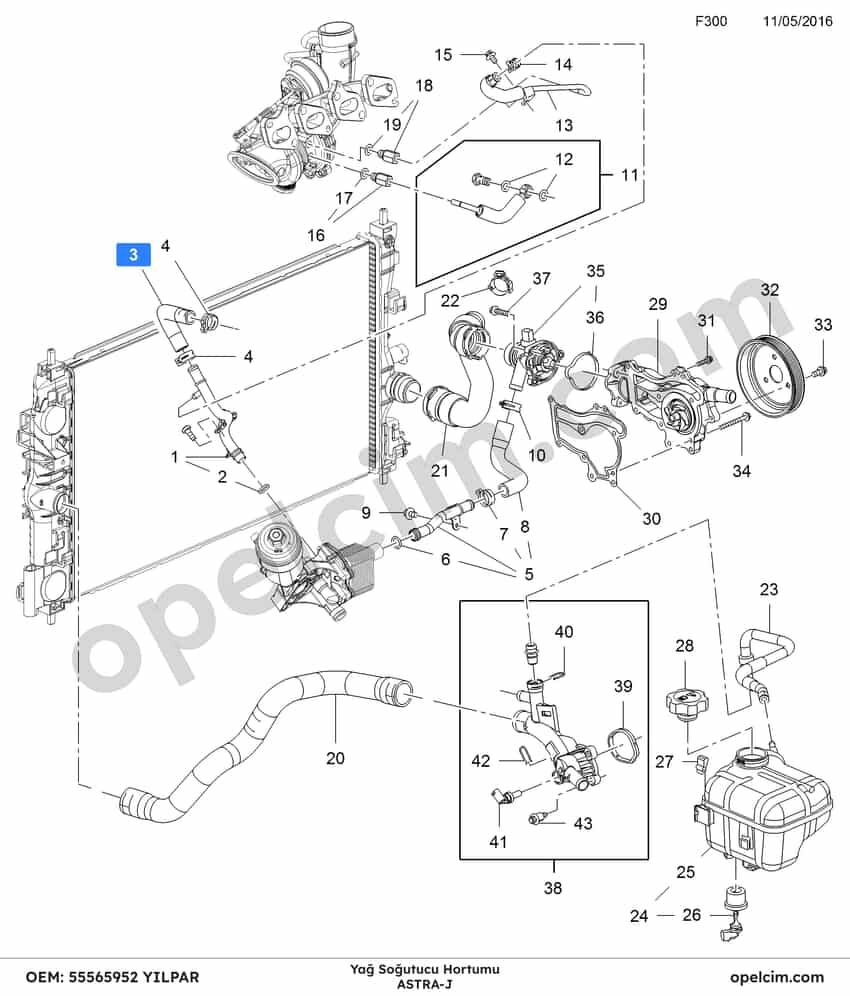 Opel Astra J Yağ Soğutucu Hortumu 1.4 YILPAR 650038