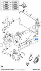 Opel Vectra A Radyatör Üst Hortumu Giriş (C20NE 18SV 20NE) YILPAR 1336495