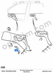 Opel Vectra B Ön Kapı Kolçak Kolu BSG 2241218