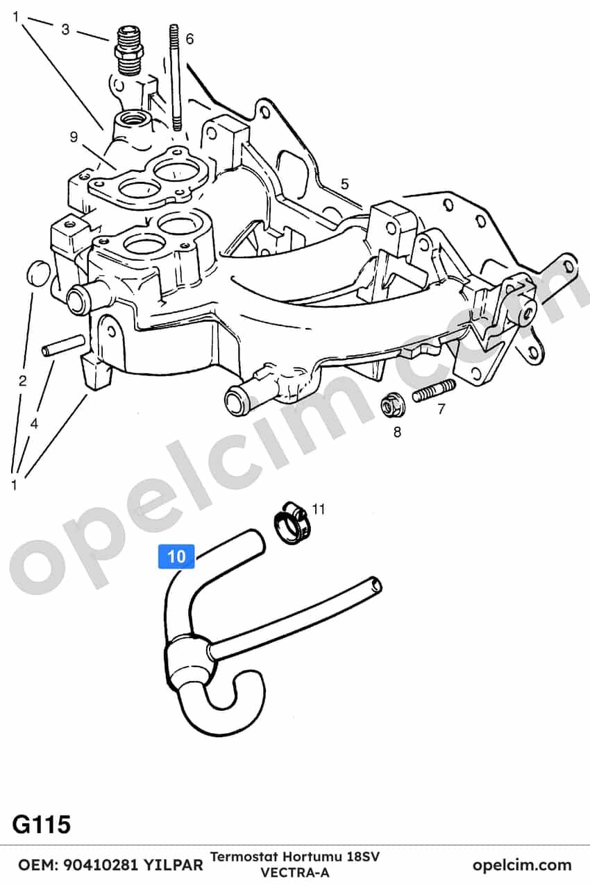 Opel Vectra A Termostat Hortumu (18SV) YILPAR 1337282