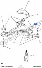 Opel Vectra A Rotil BSG 1603167 1603163 1603121