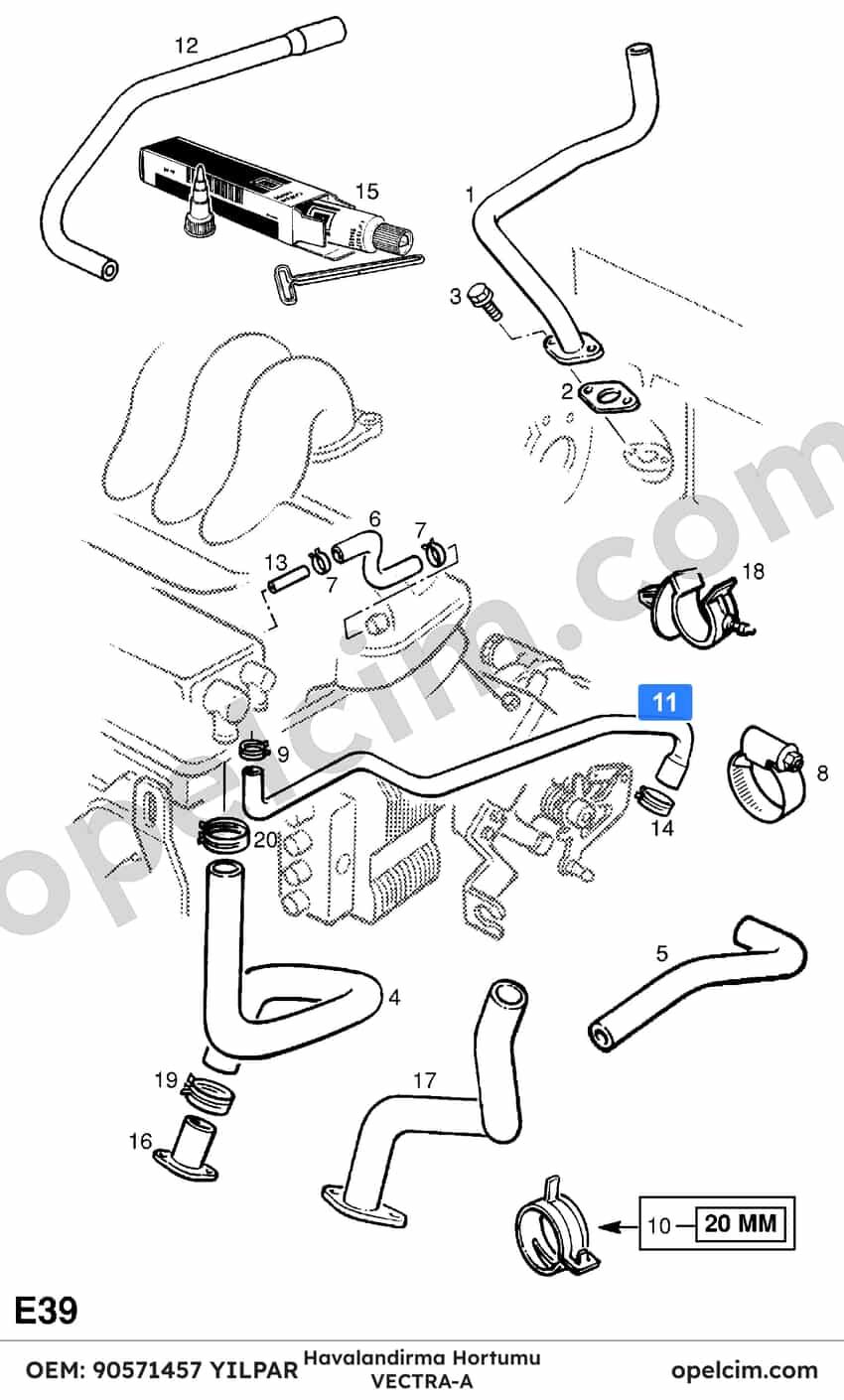 Opel Vectra A Havalandırma Hortumu YILPAR 5656062