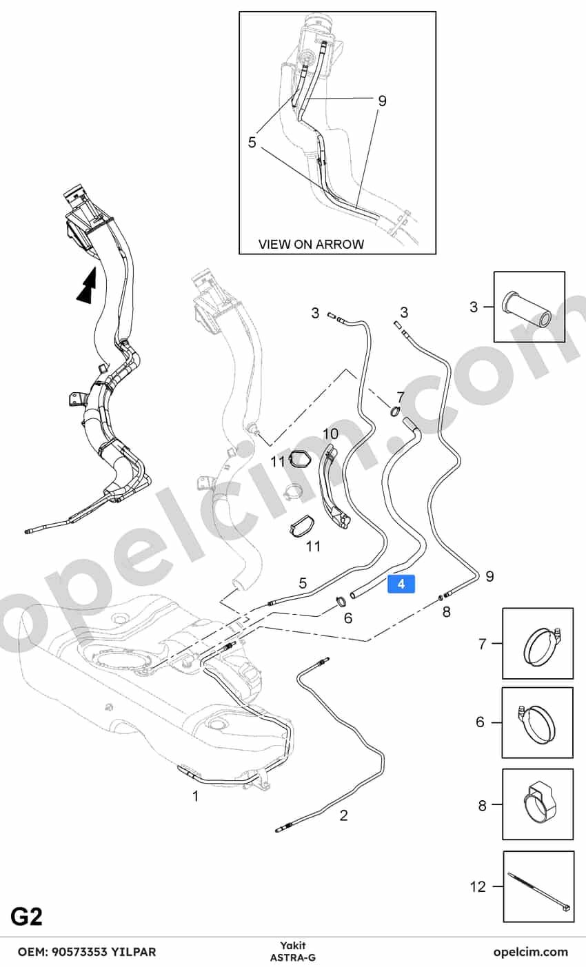 Opel Astra G Yakıt Depo Havalandırma Hortumu YILPAR 806790