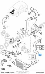 Opel Corsa C Turbo Hortum Ara Soğutucu 1.7 DTI (Y17DTL) YILPAR 1302488