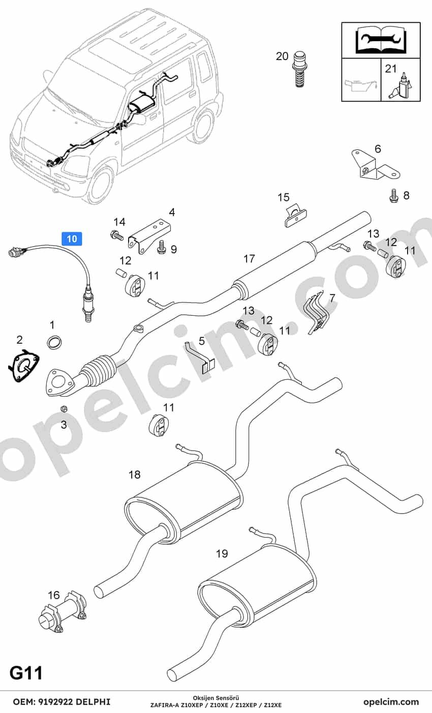 Opel Zafira A Oksijen Sensörü 1.2 Ecotec (Z12XEP) DELPHI 855351 | Opel ...