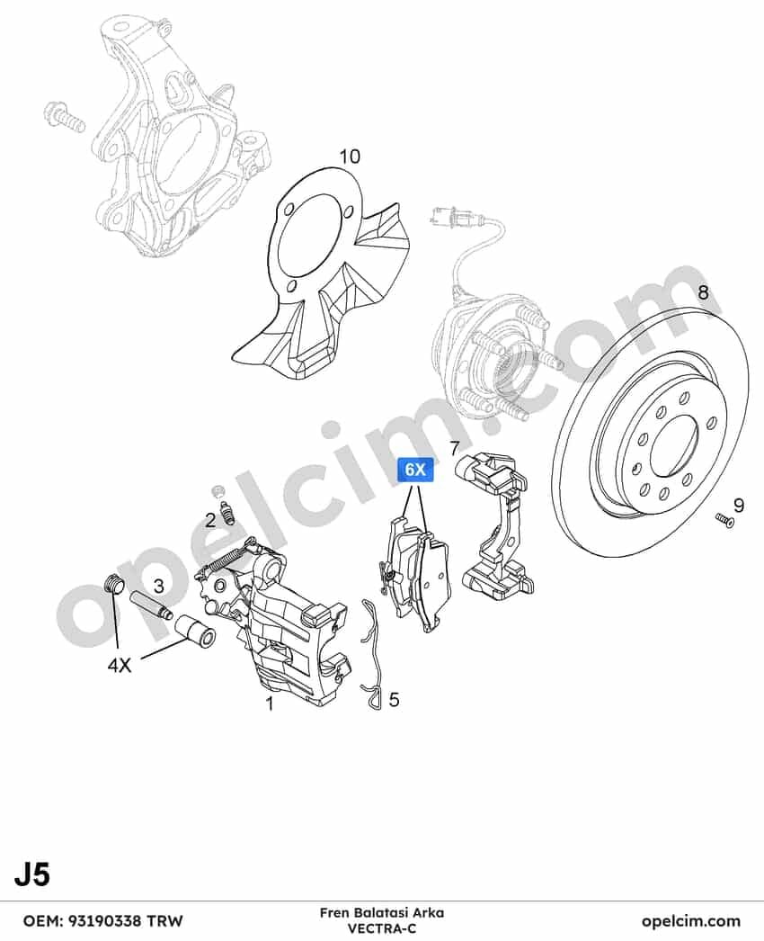 Opel Vectra C Arka Fren Balatası 1605196