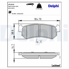 Lacetti Fren Balatası Arka (-) 05> 04> 03> DELPHI 96405131