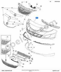 Opel Astra J Ön Tampon GM 2012 Öncesi Sensör Deliksiz Küçük Panjurlu Tip 1400838