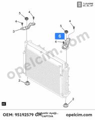 Chevrolet Captiva Sol Radyatör Ayağı Üst GM 95192579