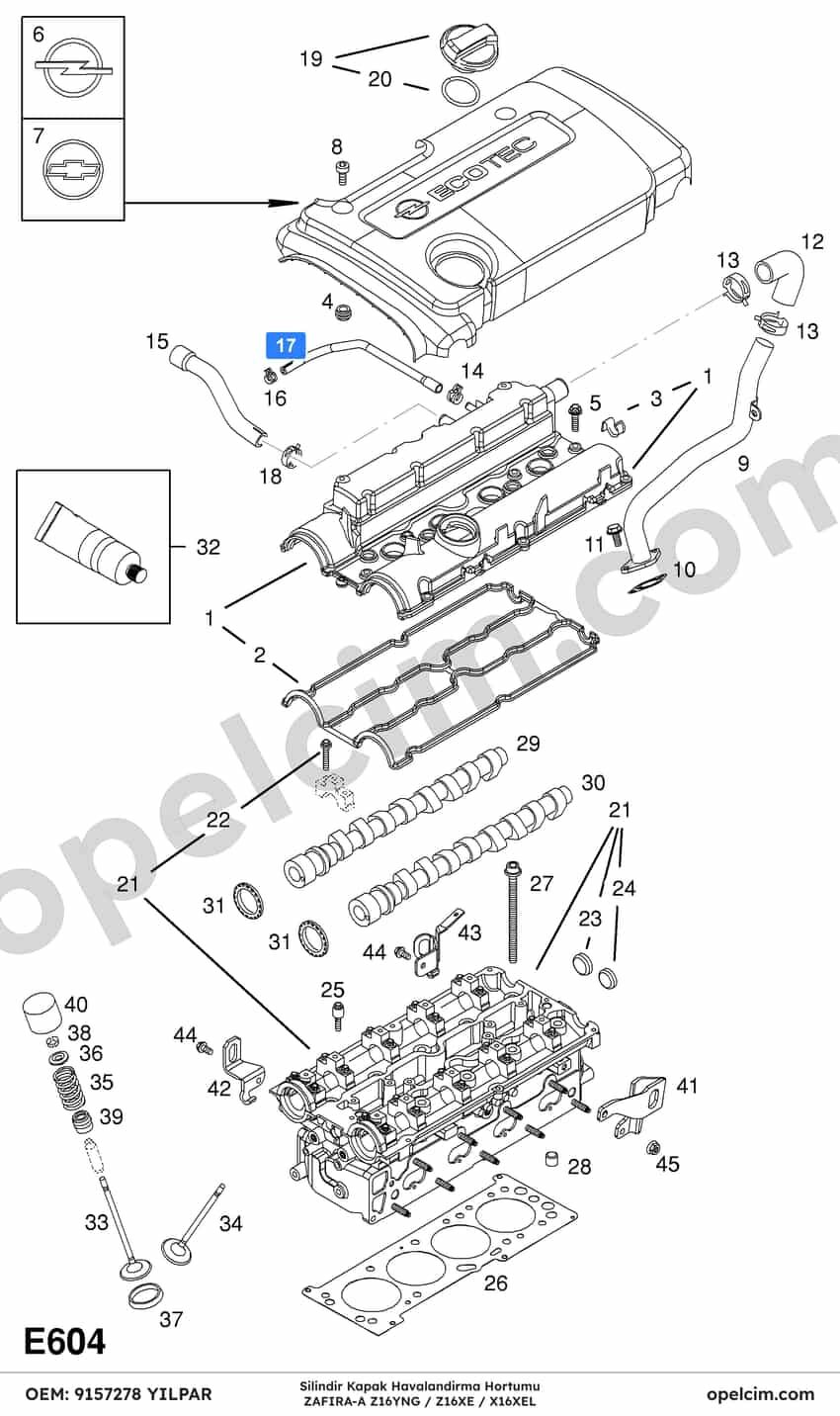 Opel Zafira A Silindir Kapak Havalandırma Hortumu (Z16XE X16XEL Z16YNG) YILPAR 656025