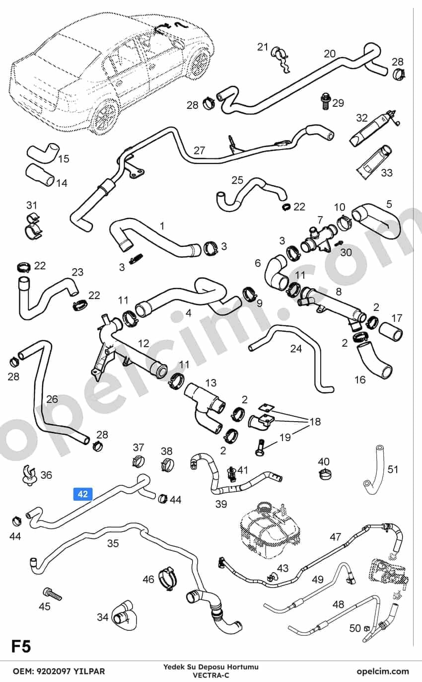 Opel Vectra C Yedek Su Deposu Hortumu YILPAR 1337637