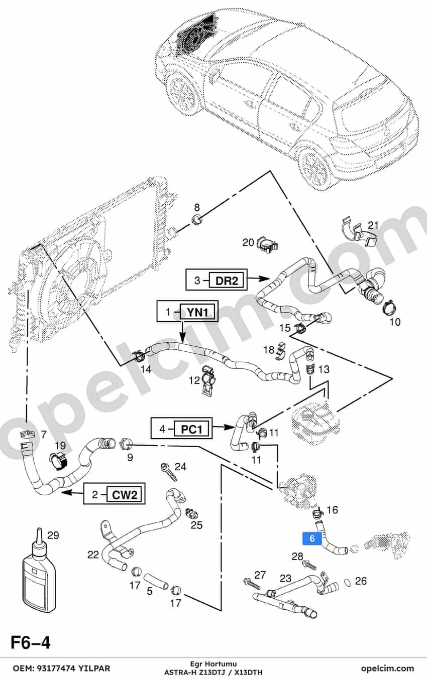 Opel Astra H EGR Hortumu 1.3 CDTI (Z13DTJ X13DTH) YILPAR 5851947
