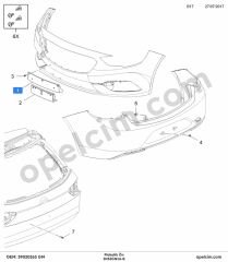Opel Insignia B Ön Plakalik GM 39020263