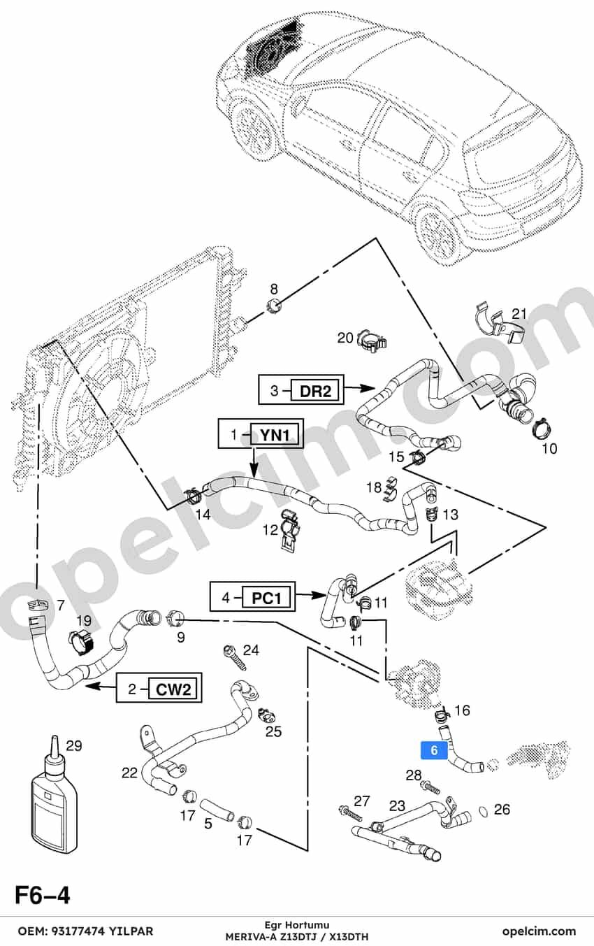 Opel Meriva A EGR Hortumu 1.3 CDTI (Z13DTJ X13DTH) YILPAR 5851947