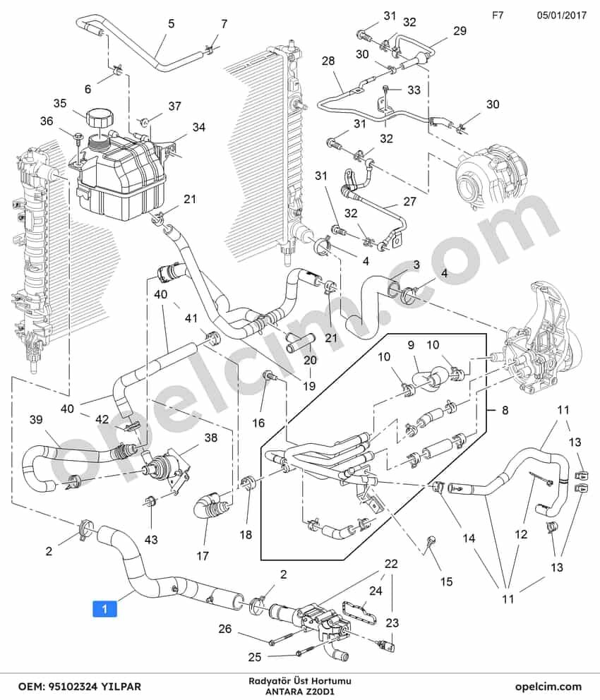 Opel Antara Radyatör Üst Hortumu (C140) 2.0 CDTI (Z20D1) YILPAR 95102324