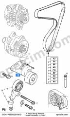 Opel Tigra A V Kayişi Gergi Komple (X20XEV Z19DT) AKD 1340541 6340532