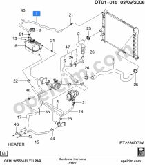 Opel Aveo Genleşme Hortumu YILPAR 96536611